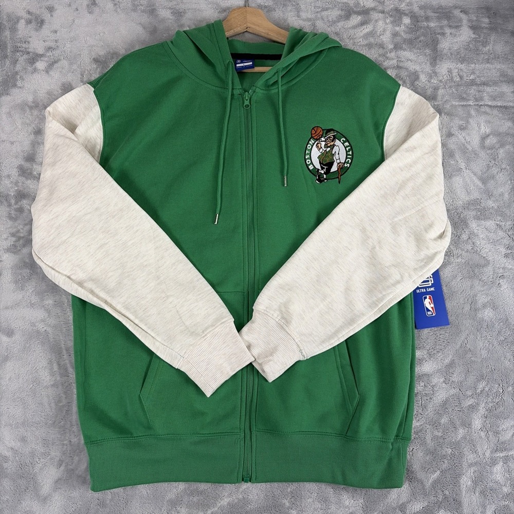 Boston Celtics Ultra Game Above The Rim Full Zip Hoodie NBA Sz Large Jacket NEW